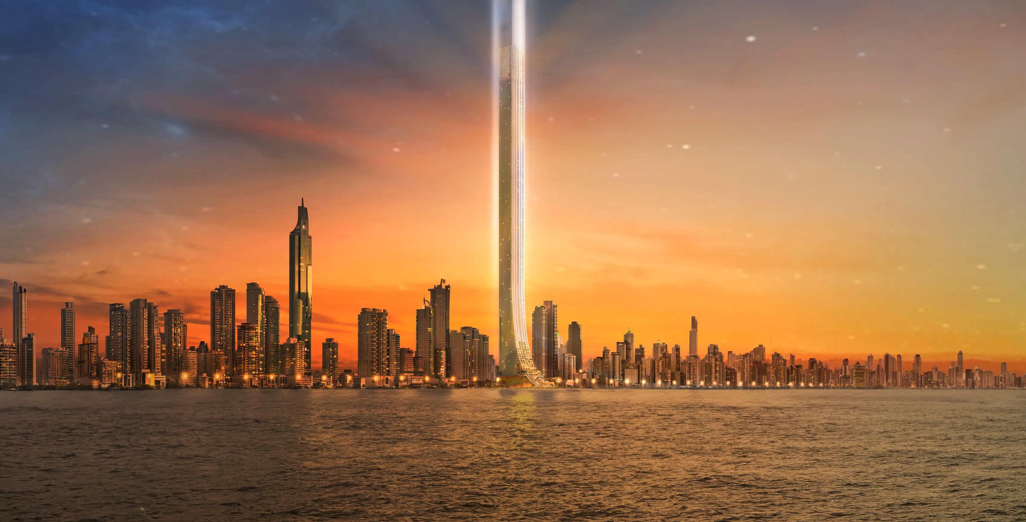 Render da Senna Tower em Balneário Camboriú, campanha de lançamento pela Folhetim